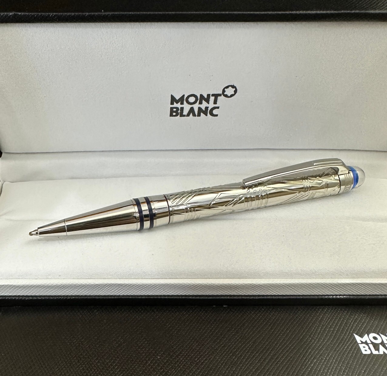 AAA Replica Montblanc StarWalker 'Space Blue' Ballpoint Pen All Silver